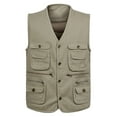 thumbnail image 2 of IROINNID Men's V-Neck Sleeveless Solid Color Leisure Outdoor Vest Jacket Lightweight Vest With Pockets, 2 of 9