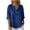 Blue, variant on Kukoosong Women T-shirts Solid Color Elbow-length V-neck Loose Fit Cute Style Soft Comfortable Fabric Summer Daily Wear Tops Tee Shirt for Women