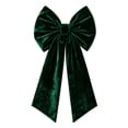 thumbnail image 2 of Large Velvet Christmas Bow, 17.72 x 33.46 inch Extra Long Wreath Bow with Long Streamers, Oversized Holiday Tree Decoration for Front Door and Party, Green, 2 of 7