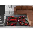 thumbnail image 2 of Printed Rug, Formula One Pit Stop Rugs, Boy Room Rug, Garage Rug, Printed Rug, Soft Rug, Housewarming Gift Rugs, 2.6'x4' - 80x120 cm, 2 of 9