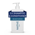 thumbnail image 2 of (6 pack) Native Full & Thick 2 in 1 Men's Shampoo and Conditioner, Sea Salt & Cedar, 16.5 fl oz, 2 of 13