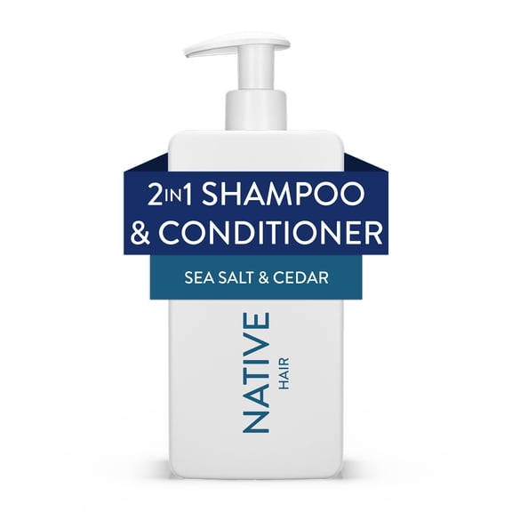 Native Full & Thick 2 in 1 Men's Shampoo and Conditioner, Sea Salt & Cedar, 16.5 fl oz