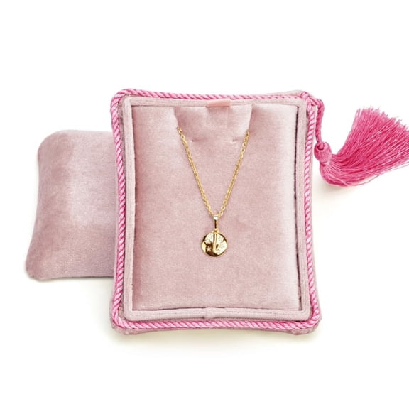 TAIMY Necklace Jewelry Box, Velvet Jewelry Display Case, suitable for Valentine's Day, anniversaries, weddings, and engagements (Pink)