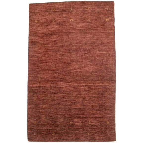 Solid Maroon Red 4X6 Oriental Modern Rug