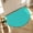 Turquoise Aqua, variant on Half Circular Door Mat 16"x24",Navy Blue Black Grey Absorbent Non Slip Welcome Mats for Front Door,Modern Irregular Geometric Abstract Diatomaceous Entryway Rug for Bathroom Kitchen Apartment