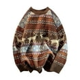 thumbnail image 1 of Pull de Noël pour Femmes, Cardigan Doux à Manches Longues, Imprimé Graphique, Tricoté, Col Rond, Mode, 1 of 7