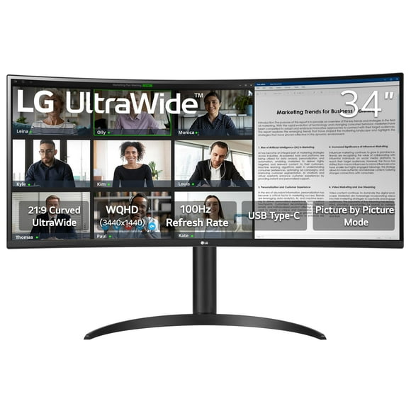 Monitor LG 34WR55QK-B UltraWide WQHD HDR10 de 34 pulgadas y 100 Hz