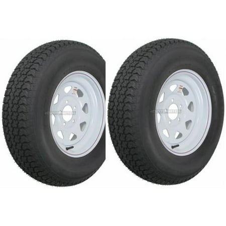 2-Pack Trailer Tire On Rim ST205/75D14 205/75 D 14 in. LRC 5 Hole White (Best Way To Store Tires On Rims)