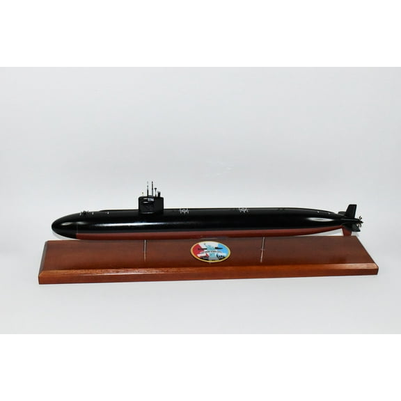 USS New York City (SSN-696) Submarine Model,Navy,Scale Model,Mahogany,20 inch,LA Class