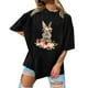 thumbnail image 1 of Blusa informal de manga corta con cuello redondo y estampado de Pascua para mujer Pompotops hfajkhk128242, 1 of 6