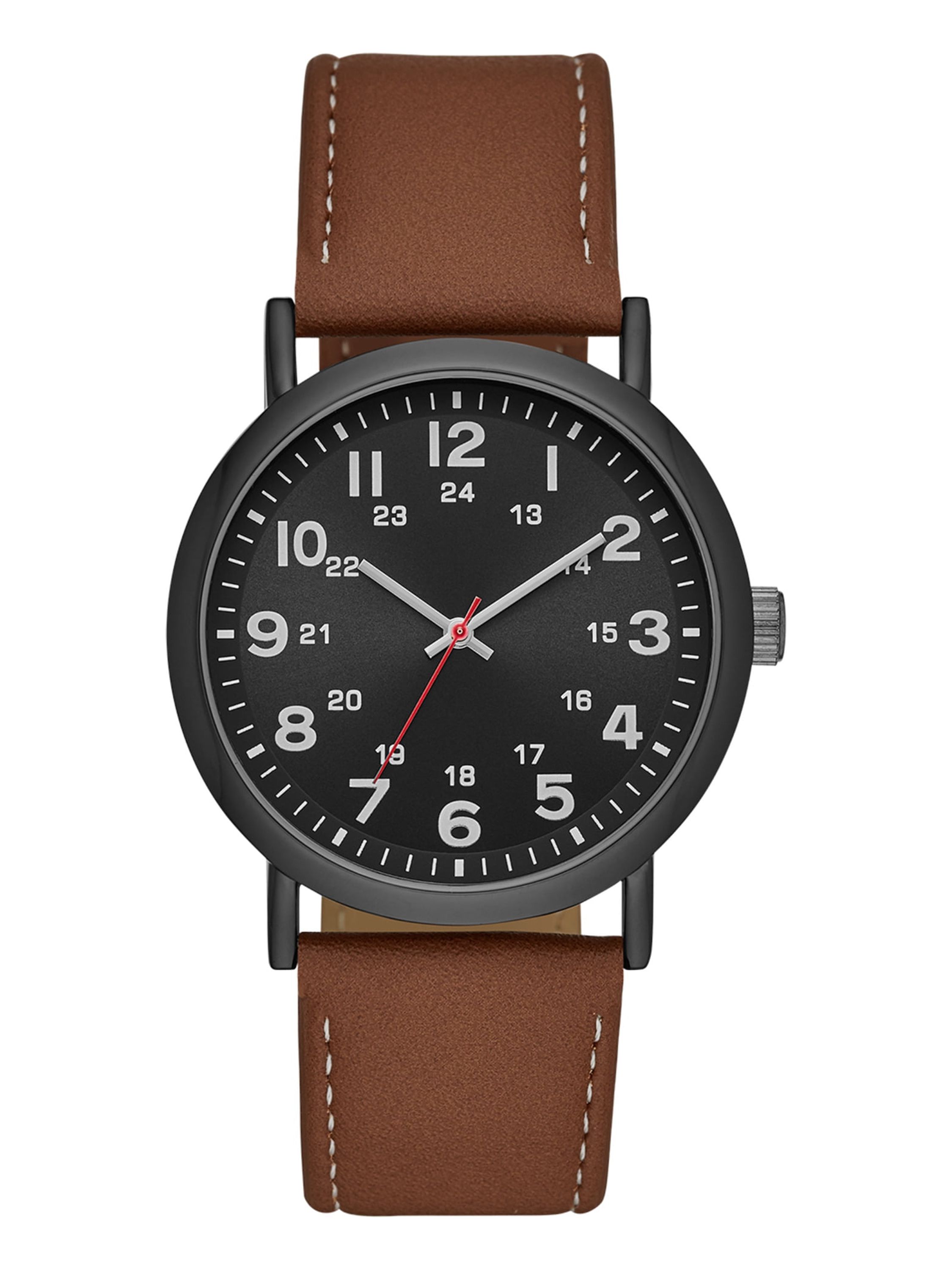 George Men's Watch Gunmetal Case Cognac Leather Band