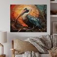 thumbnail image 2 of Designart "Geometric Coastal Elegance Orange Pelican III" Animals Print on Natural Pine Wood, 2 of 5