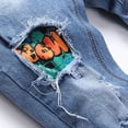 thumbnail image 5 of TIREOW Boys Skinny Ripped Denim Pants Elastic Slim Fit Fashionable Destroyed Jeans Zipper Button Down Denim Trousers, 5 of 7