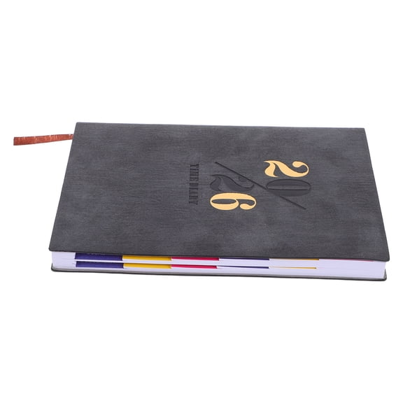 CTIRCHIU 2026 Black Appointment Book with Rounded Corners, PU Cover Meeting Planner and Daily Organizer Notebook