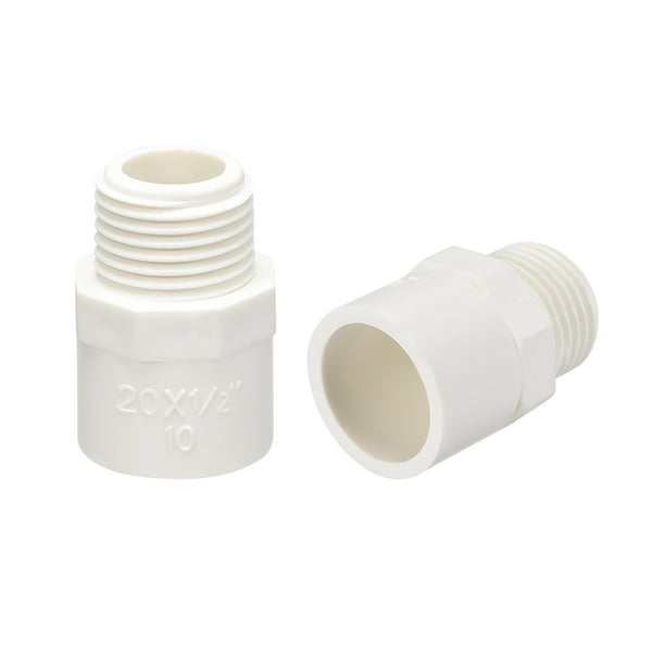 Adaptador de conector de tubo de 20 mm Slip x G1/2 rosca macho 20 piezas