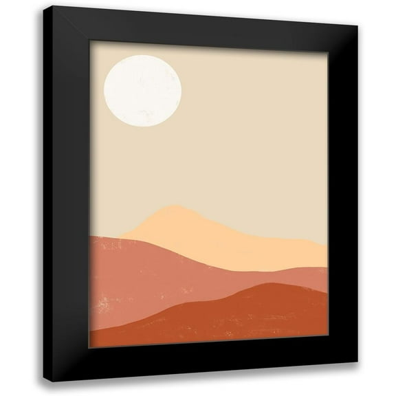 Urban Road 12x14 Black Modern Framed Museum Art Print Titled - Desert Sun Poster