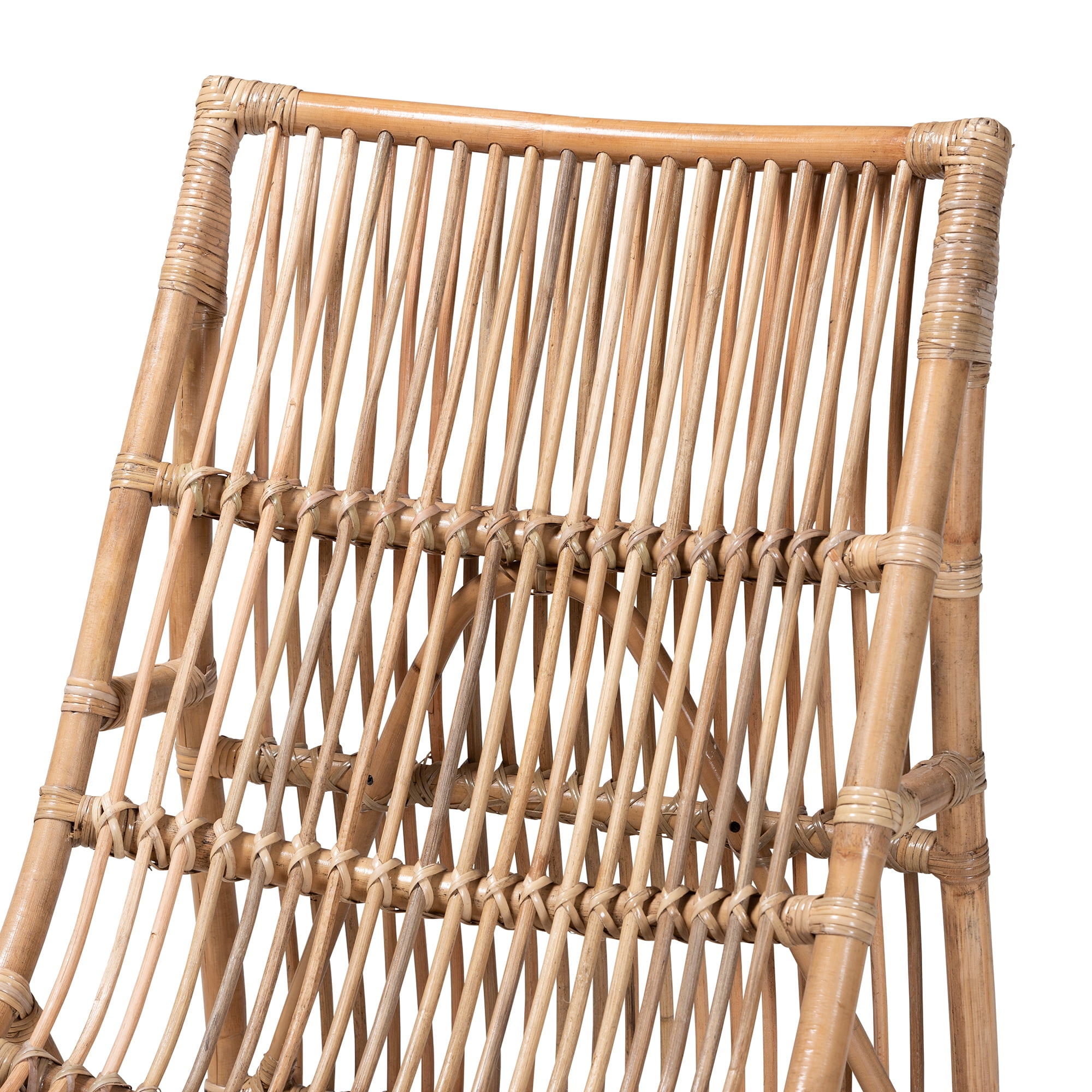 bali & pari Genera Rattan BOHO Lounge Chair, Natural Brown