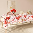 thumbnail image 5 of AnyDesign Valentine''s Day Rectangle Tablecloth Watercolor Red Pink Glitter Heart Fabric Table Cloth Washable Table Cover for Wedding Anniversary Home Holiday Picnic, 60 x 102 Inch, 5 of 6