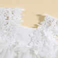 thumbnail image 3 of Bébé Filles Romper Robe Dentelle Fleur Maille Tulle Jupe Ourlet Combinaisons d'Été Bodysuits, 3 of 5