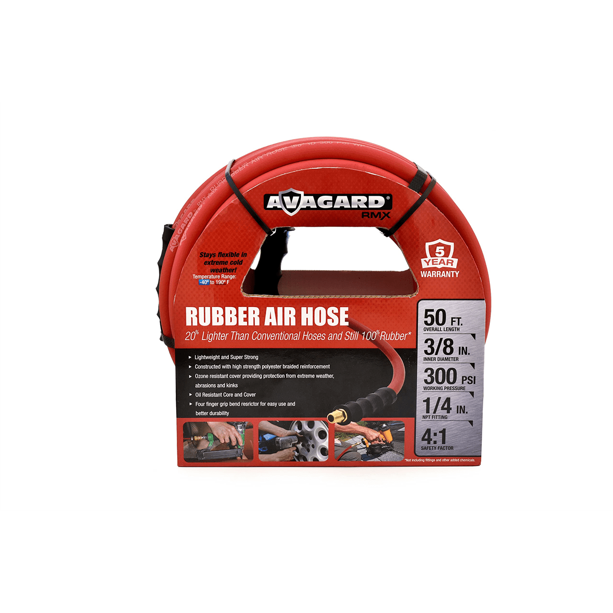 BluBird Avagard Rubber Air Hose Assembly 3/8" x 50'