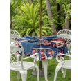 thumbnail image 3 of Outdoor Tablecloth with Umbrella Hole for Patio/Picnic/Party/Camping, Independence Day Gnomes Waterproof Table Cloth Round Cover Washable, Blue Truck Balloons Firework (Dia 60"), 3 of 9