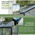 thumbnail image 5 of 6x8 FT Greenhouse for Outdoors, Polycarbonate Greenhouse with Quick Setup Structure and Roof Vent, Aluminum Large Walk-in Greenhouse for Outside Garden Backyard, Black, 5 of 9