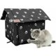 thumbnail image 1 of Casa para gatos de invierno: refugio cálido para gatos, cama para gatos resistente a la intemperie con cortina de puerta, casa impermeable y resistente al viento para gatos y perros pequeños, 1 of 5