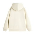 thumbnail image 3 of Hoodies for Men,Autumn Winter Hooded Sweatshirt Solid Color Suede Zipper Large Size Jacket for Casual,Weighted Hoodie,07 White,XL, 3 of 6