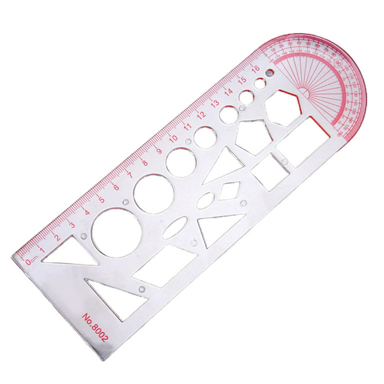 Multifunctional Geometric Ruler Made Of High-quality Plastic Convenient For  Measurement 2 3pcs