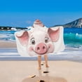 thumbnail image 5 of Cartoon Cute Pig Hooded Beach Towel Kids Bath Towels Quick Dry for Pool Swiming 50" x 23.5" Microfiber Soft Bathrobe, 5 of 7