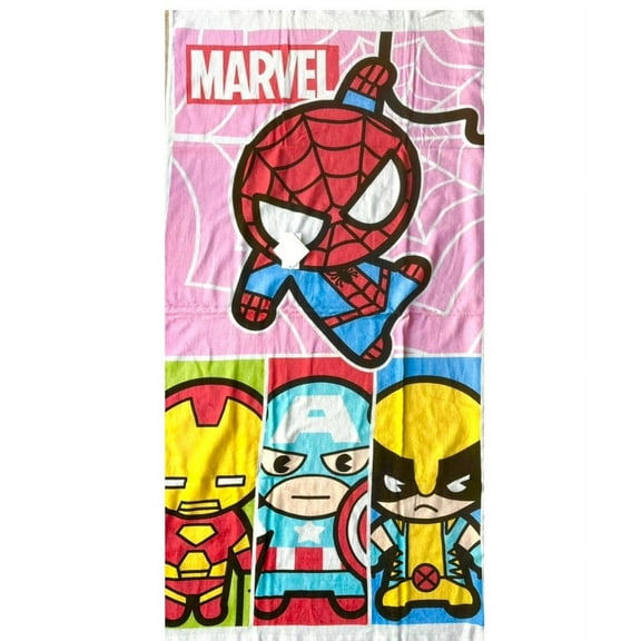 Marvel Heroes Pink Spiderman Iron Man Captain America X-Man Bath Beach Towel