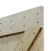 CALHOME 36 in. x 84 in. Unfinished Knotty Pine K Shape Sliding Interior Barn Door Slab