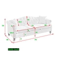 thumbnail image 5 of 79" Chesterfield Sofa Black Velvet for Living Room, 3 Seater Sofa Tufted Couch with Rolled Arms and Nailhead for Living Room, Bedroom, Office, Apartment, Two Pillows (Beige), 5 of 11