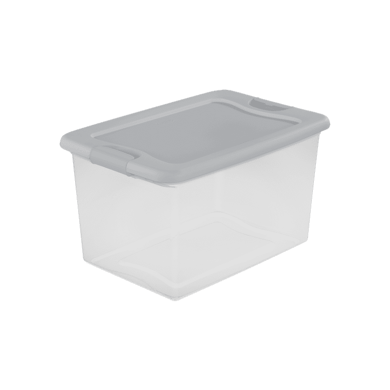 Sterilite 64 Qt. Latching Box Plastic, Silver Tint