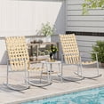 thumbnail image 2 of LAUSAINT HOME 3-Piece Outdoor Patio Furniture Set, 2 Wicker Rocking Chairs with Side Table, Beige, 2 of 8