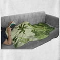 thumbnail image 6 of Lion Soft Flannel Fleece Throw Blanket, Green Animal Silhouette with Wild Jungle Trees Savannah Flora and Fauna, Cozy Plush for Indoor and Outdoor Use, 60" x 80", Green Pale Green, by Ambesonne, 6 of 6