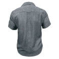 thumbnail image 3 of Mens Linen Shirt Casual Short Sleeve Button Down Shirts Summer Beach Vacation Tops Gray 2XL, 3 of 6
