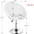 thumbnail image 7 of YRLLENSDAN Living Room Vanity Chair Makeup Chair Swivel Accent Chair Round Back Height Adjustable PU leather Modern Chair for Makeup Room Small Desk,Black, 7 of 7