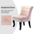thumbnail image 4 of Velvet Accent Armless Chair Set of 2 Upholstered Tufted Wingback Chair Home Bedroom Pink, 4 of 10