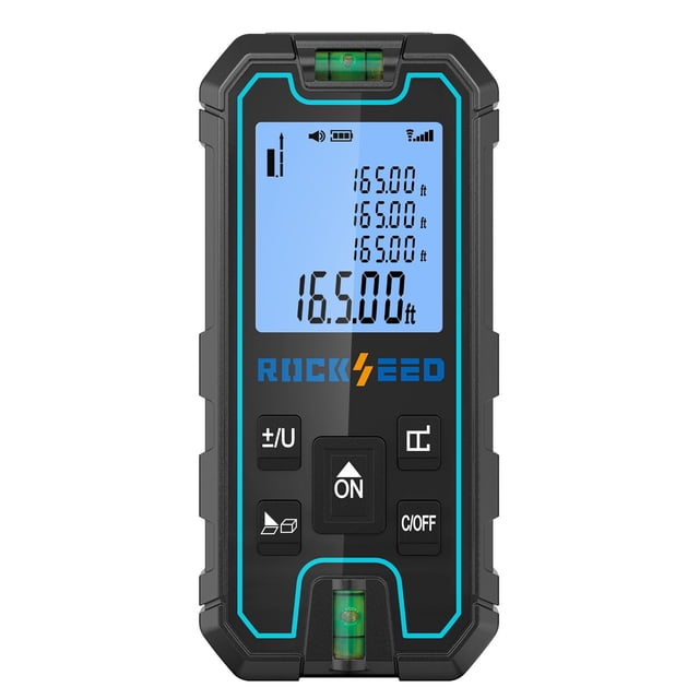Medidor láser RockSeed de 50 m digital con 2 niveles de burbuja