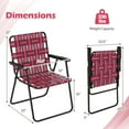 thumbnail image 7 of Topbuy Foldable Camping Chair with Heavy Duty Metal Frame, Red/Black Webbed, 7 of 7