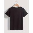 thumbnail image 2 of Women's Funny "I'm Afraid You've Ratted Your Last Tatouille" Pink Rat Graphic T-Shirt - Black Short Sleeve Crew Neck Casual Top, Lightweight Breathable Fabric, 2 of 6