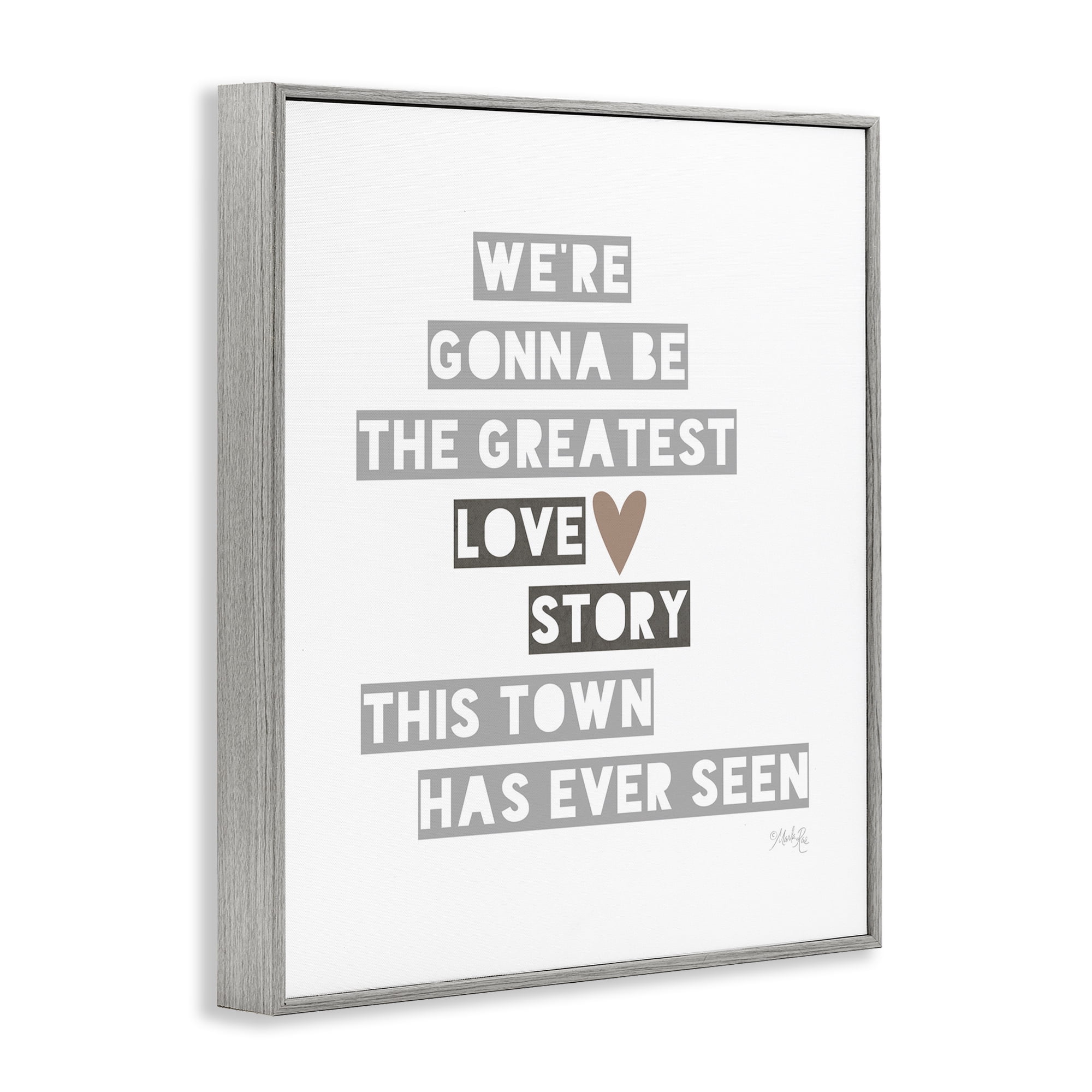 Stupell Industries Greatest Love Story Typography Painting Gray Framed Art Print Wall Art, 11 x 14
