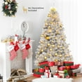 thumbnail image 1 of Gymax 6 FT Silver Tinsel Christmas Tree Artificial Hinged Tree Holiday Decoration, 1 of 10