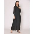 thumbnail image 2 of DressBerry Women's Solid Floor Length Georgette Dress Puff Sleeves Tiered Summer Wear Flared Maxi Dress, 2 of 7