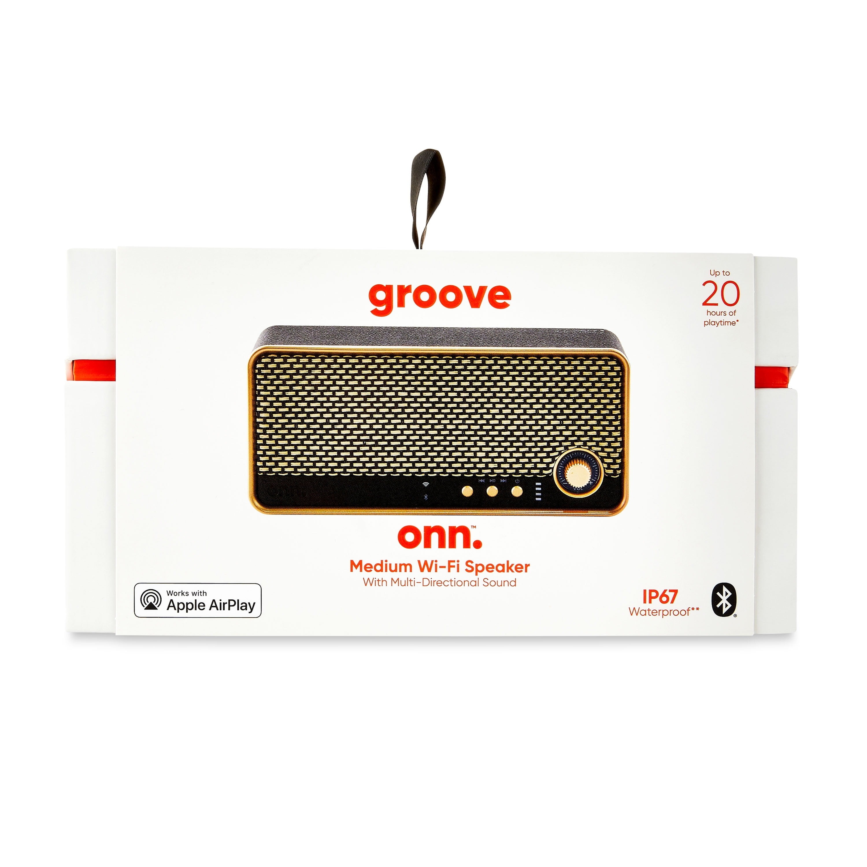 onn Medium Wi-Fi Speaker with Multi-Directional Sound, Black photo 7