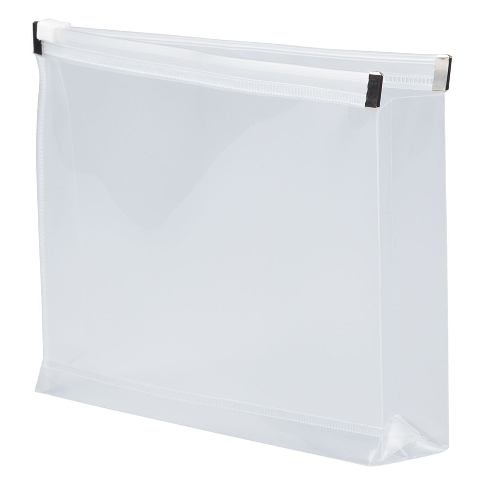 JAM Paper Plastic Zip Envelopes, 5.3 x 8, Clear, 12/Pack
