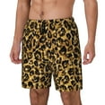 thumbnail image 2 of Gaeub Gold Glitter Leopard Mens Swim Trunks Stretch Beach Shorts Quick Dry for Men Swim Shorts Swimwear with Pockets- Large, 2 of 9