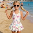 thumbnail image 3 of Uorisanigo Kids Swimsuits for Girls One Piece Sleeveless Swimwear Polyester and Spandex Fabric Swim Dress Summer Beach Vacation, Size 8-9, 3 of 6