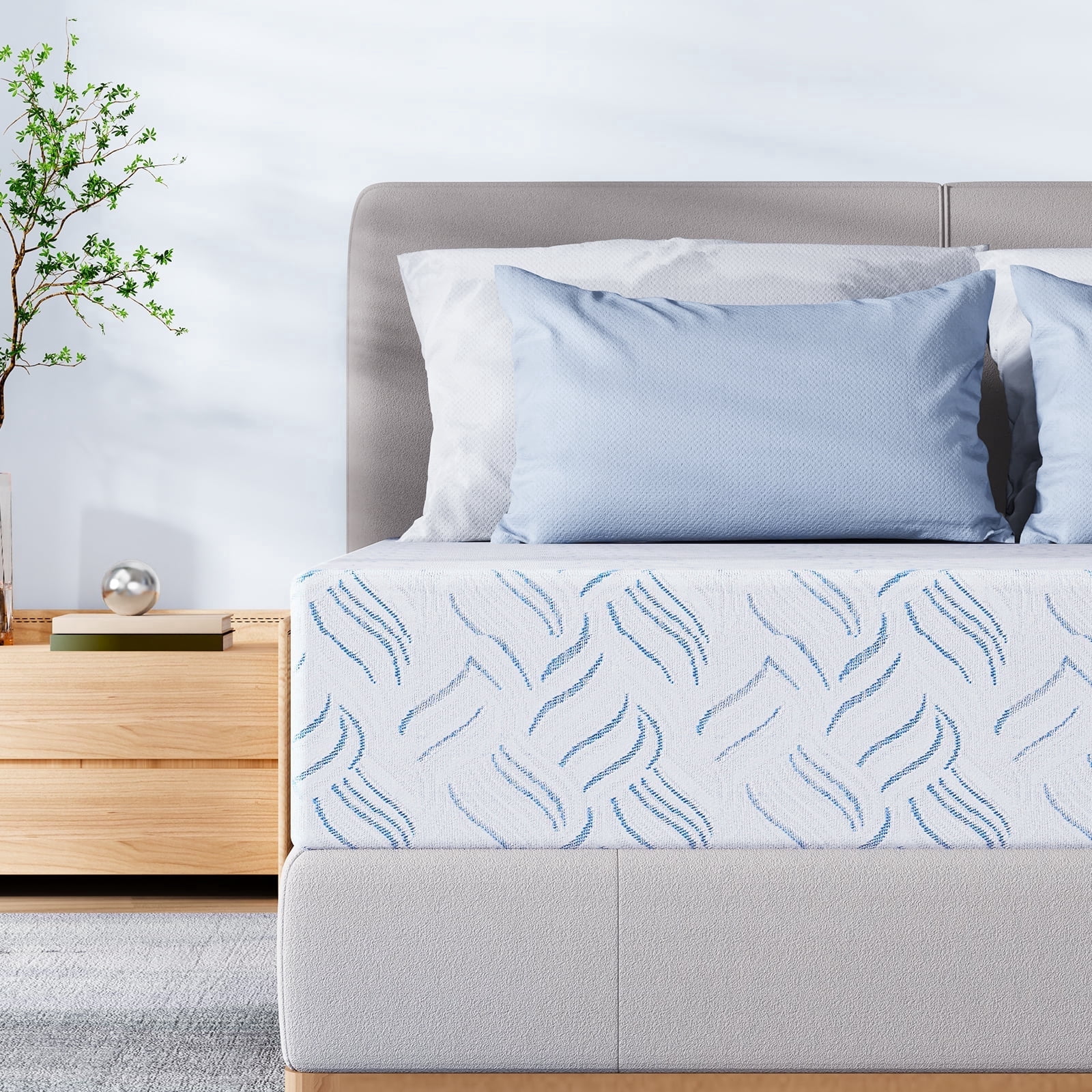 KOW 12 inch Full Szie Memory Foam Mattress in a Box,Medium,Euro Top,Cooling & Pressure Relief